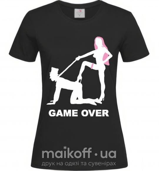 Жіноча футболка GAME OVER подкаблучник Чорний фото