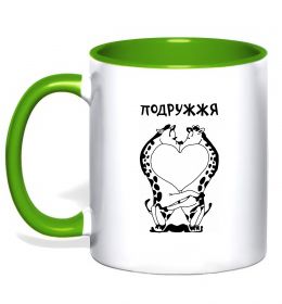 Чашка с цветной ручкой Подружжя