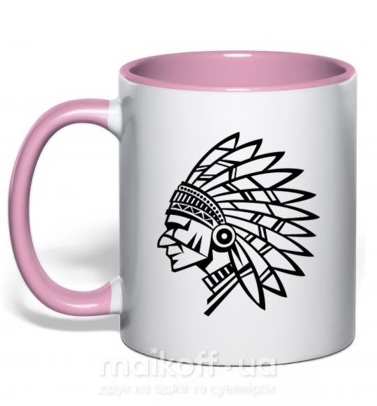 Чашка с цветной ручкой ИНДЕЕЦ Нежно розовый фото