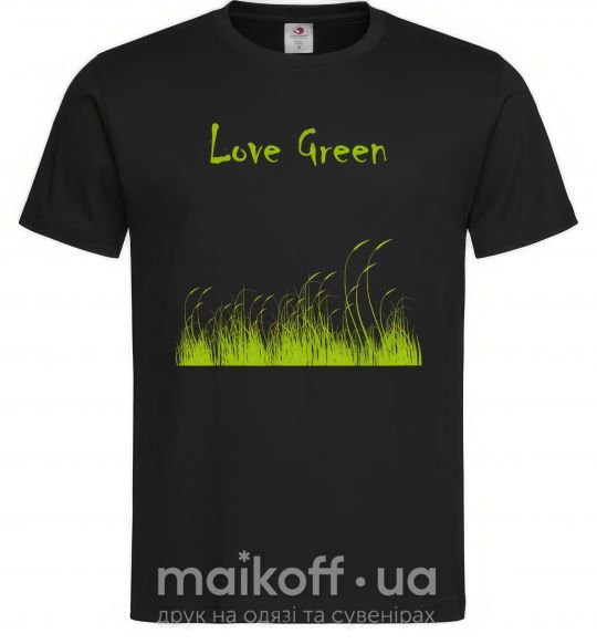 Мужская футболка LOVE GREEN Черный фото