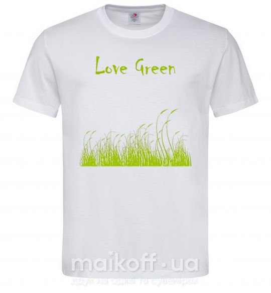 Мужская футболка LOVE GREEN Белый фото