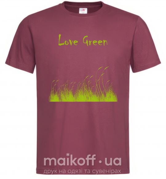 Мужская футболка LOVE GREEN Бордовый фото