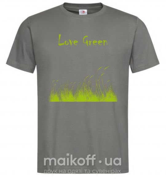 Мужская футболка LOVE GREEN Графит фото