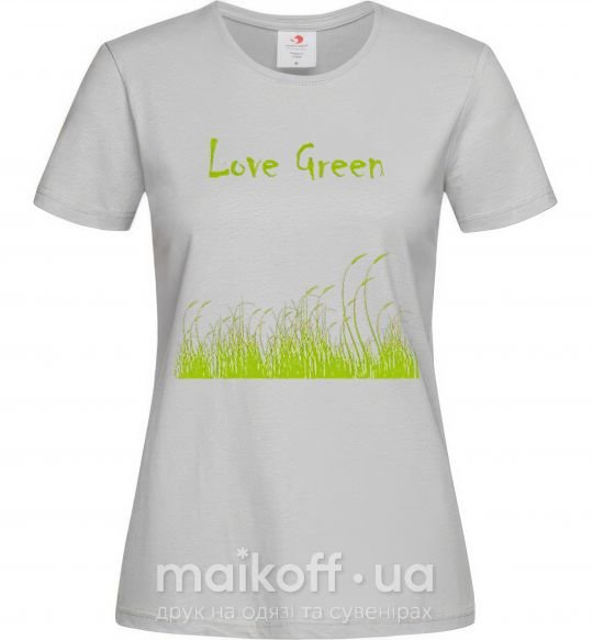 Женская футболка LOVE GREEN Серый фото