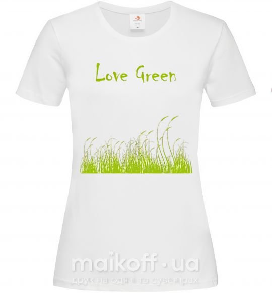 Женская футболка LOVE GREEN Белый фото