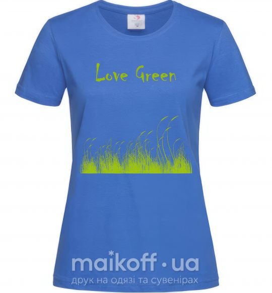 Жіноча футболка LOVE GREEN Яскраво-синій фото