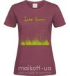 Женская футболка LOVE GREEN Бордовый фото