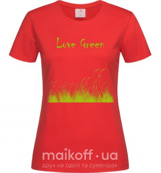 Жіноча футболка LOVE GREEN Червоний фото