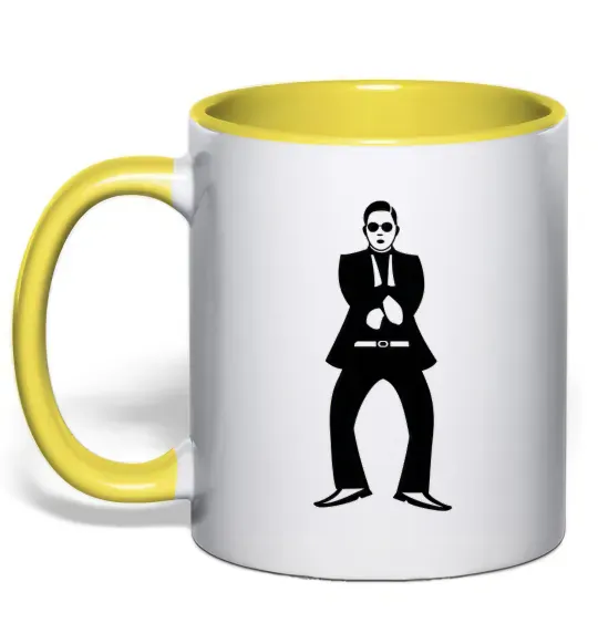 Чашка с цветной ручкой GANGNAM Солнечно желтый фото