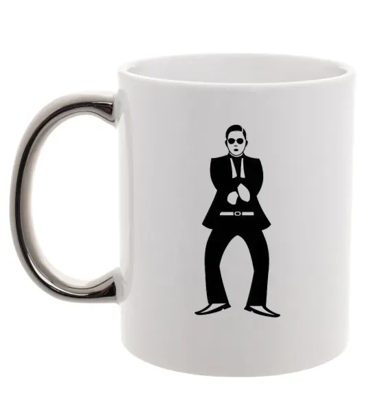 Чашка с цветной ручкой GANGNAM Серебро фото