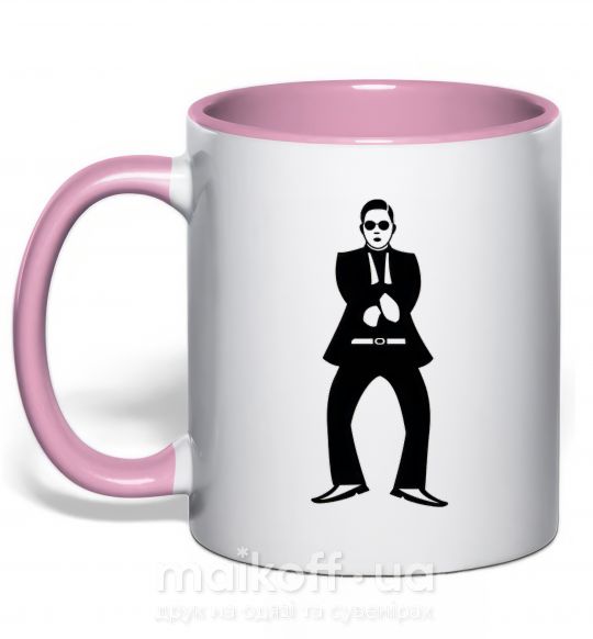 Чашка з кольоровою ручкою GANGNAM Ніжно рожевий фото