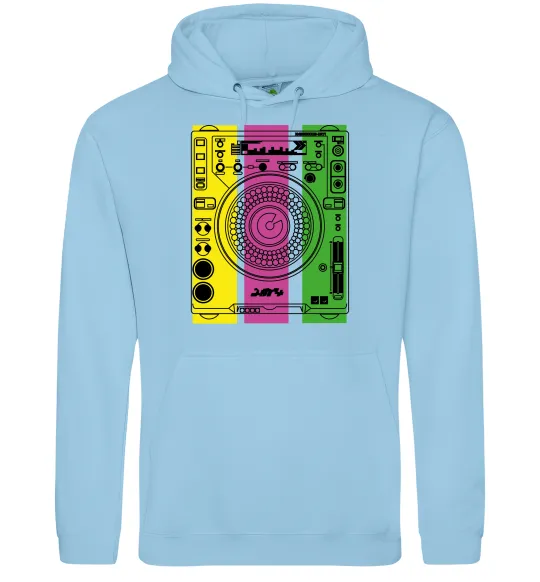 Мужская толстовка (худи) DJ TABLE Голубой фото