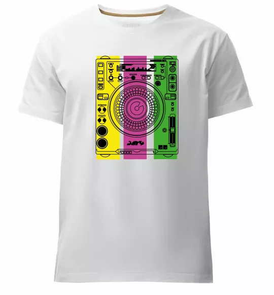 Мужская премиум футболка DJ TABLE Белый фото