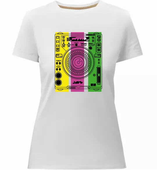 Жіноча преміум футболка DJ TABLE Білий фото