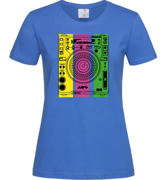 Женская футболка DJ TABLE Ярко-синий фото