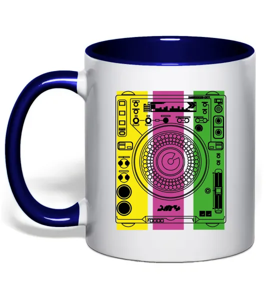 Чашка з кольоровою ручкою DJ TABLE Глибокий темно-синій фото