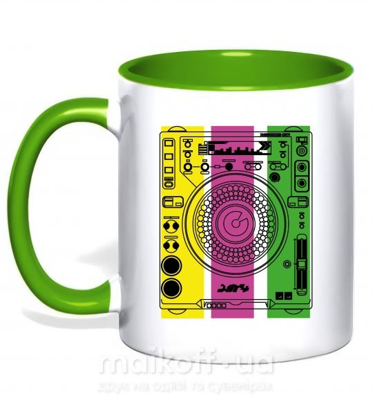Чашка з кольоровою ручкою DJ TABLE Зелений фото