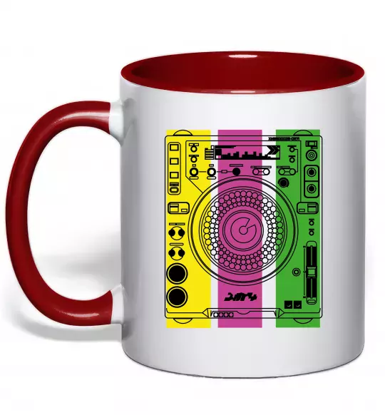 Чашка з кольоровою ручкою DJ TABLE Червоний фото