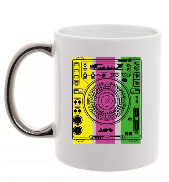 Чашка з кольоровою ручкою DJ TABLE Срібло фото