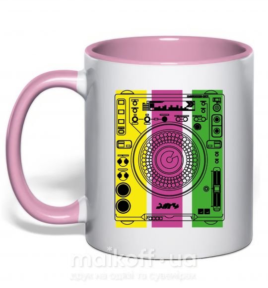 Чашка з кольоровою ручкою DJ TABLE Ніжно рожевий фото