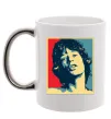 Чашка з кольоровою ручкою MICK JAGGER Срібло фото