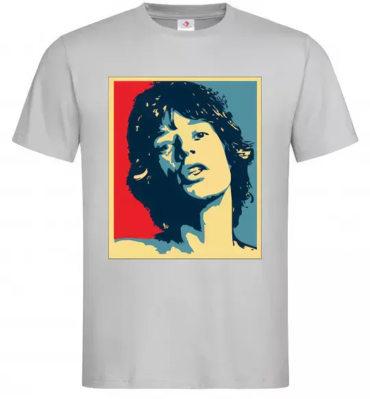 Мужская футболка MICK JAGGER Серый фото