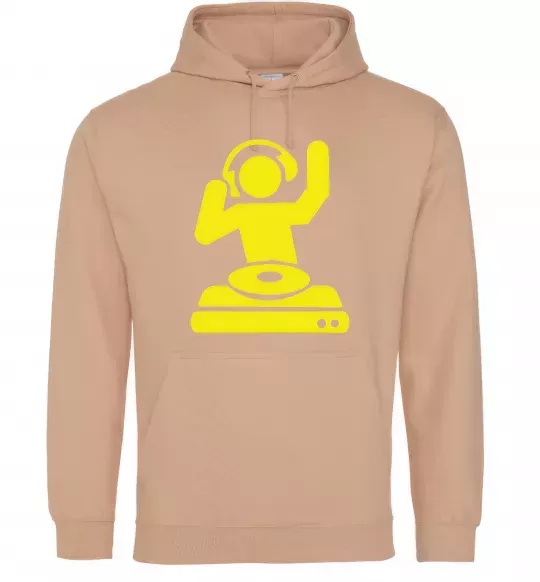 Женская толстовка (худи) DJ PLAYING Песочный фото