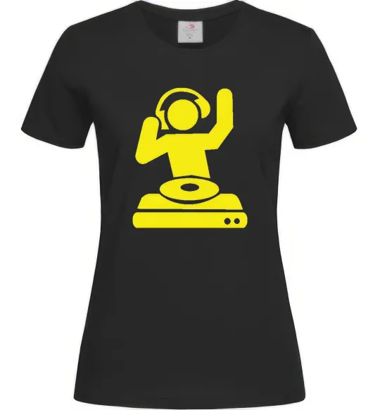 Жіноча футболка DJ PLAYING Чорний фото