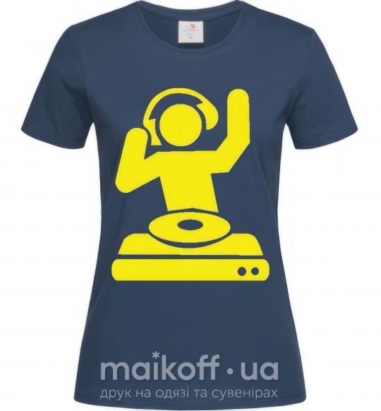 Женская футболка DJ PLAYING Темно-синий фото