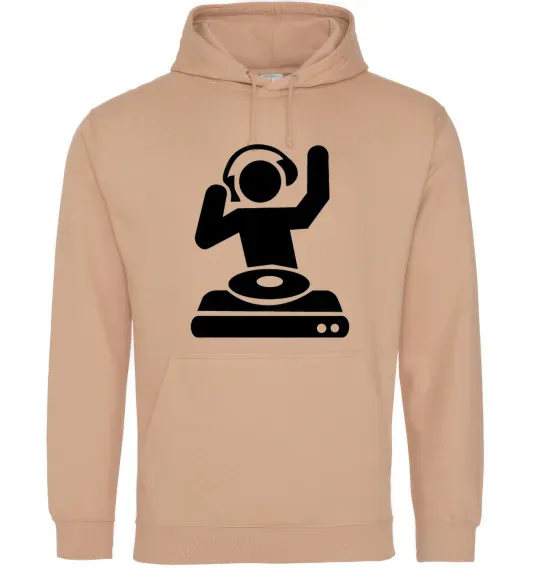 Мужская толстовка (худи) DJ PLAYING Песочный фото