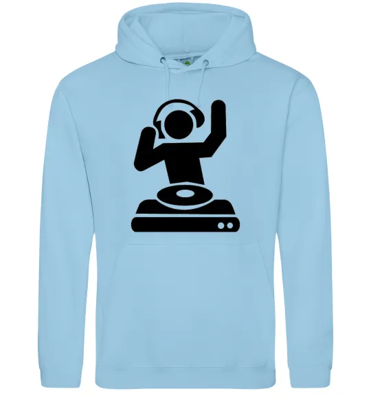 Мужская толстовка (худи) DJ PLAYING Голубой фото