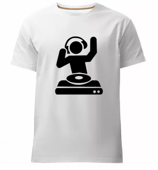 Мужская премиум футболка DJ PLAYING Белый фото