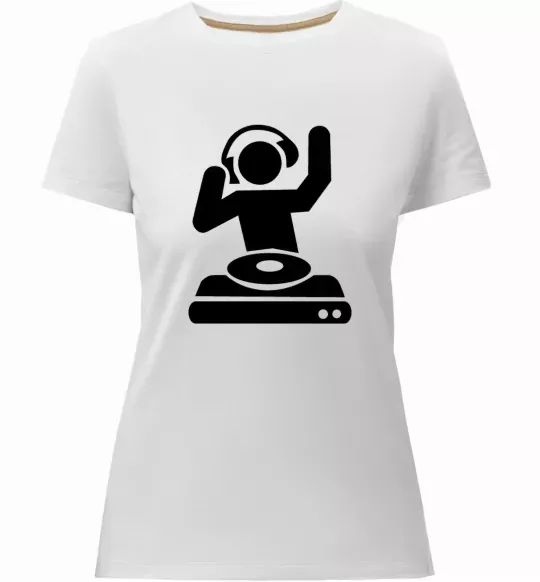 Женская премиум футболка DJ PLAYING Белый фото