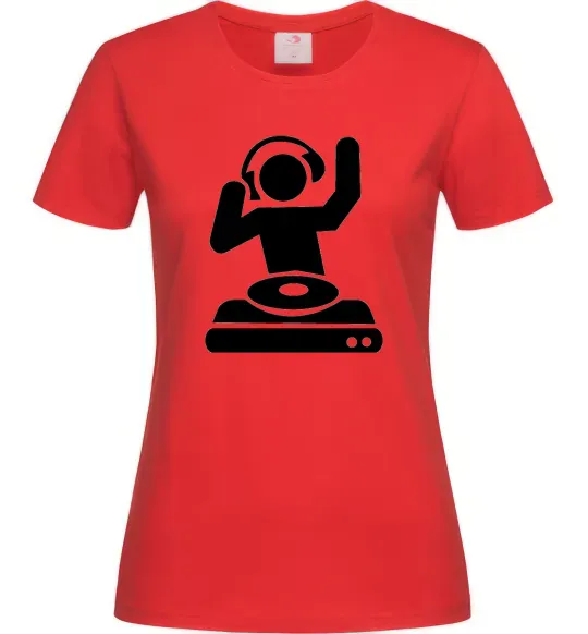 Жіноча футболка DJ PLAYING Червоний фото