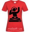 Женская футболка DJ PLAYING Красный фото