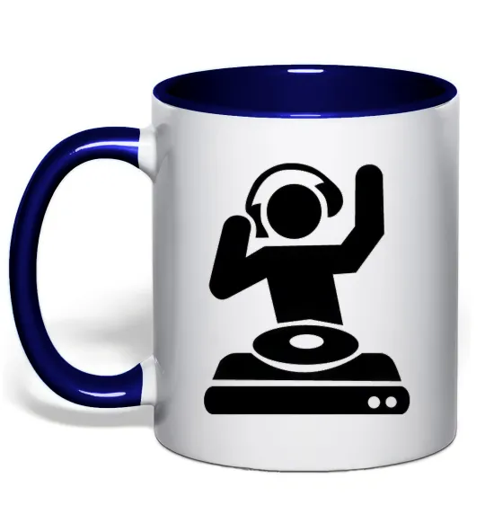 Чашка с цветной ручкой DJ PLAYING Глубокий темно-синий фото