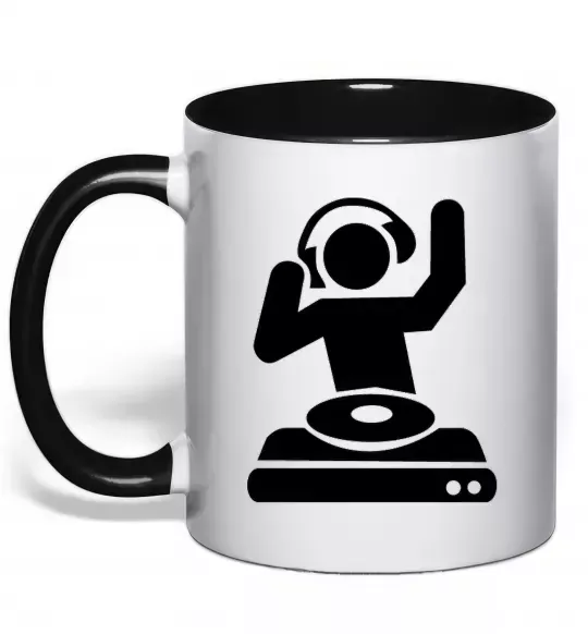 Чашка с цветной ручкой DJ PLAYING Черный фото