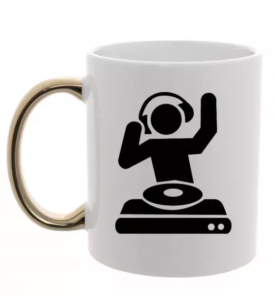 Чашка с цветной ручкой DJ PLAYING Золото фото