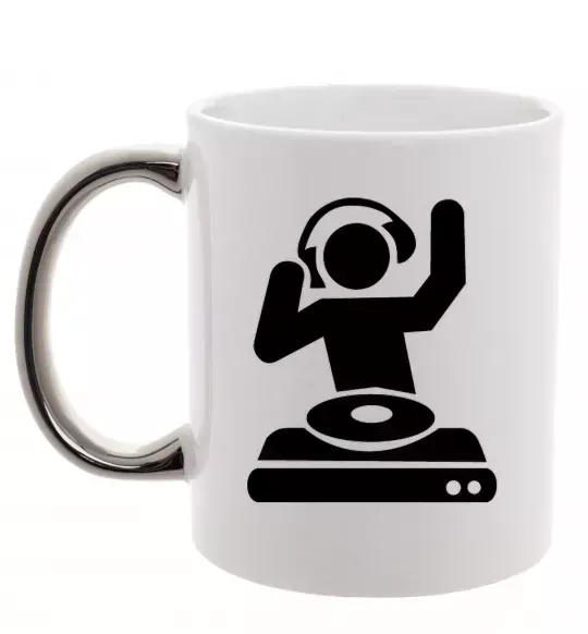 Чашка с цветной ручкой DJ PLAYING Серебро фото