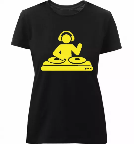 Женская премиум футболка DJ ACID Черный фото