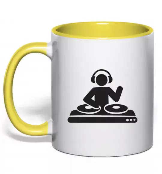 Чашка с цветной ручкой DJ ACID Солнечно желтый фото