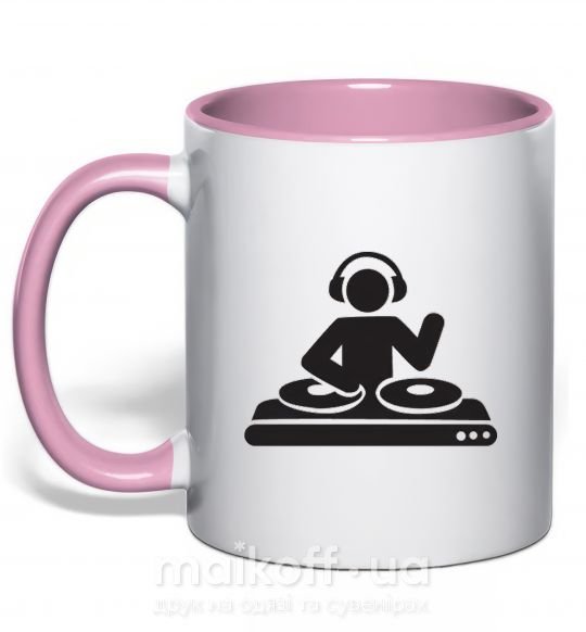 Чашка з кольоровою ручкою DJ ACID Ніжно рожевий фото