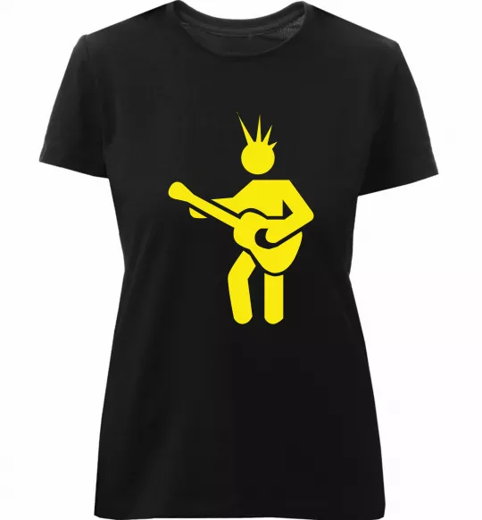 Жіноча преміум футболка GUITAR-MAN Чорний фото
