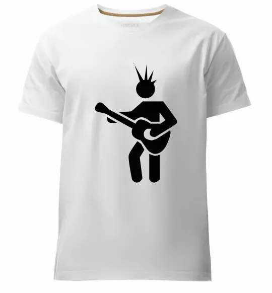 Чоловіча преміум футболка GUITAR-MAN Білий фото