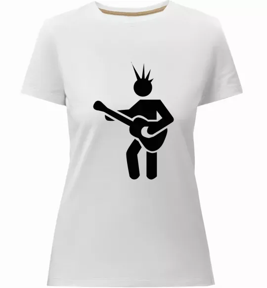 Жіноча преміум футболка GUITAR-MAN Білий фото