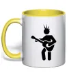 Чашка з кольоровою ручкою GUITAR-MAN Сонячно жовтий фото