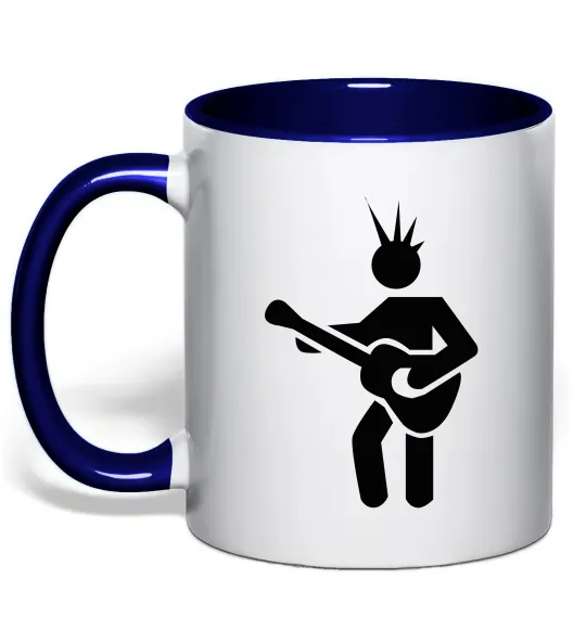 Чашка з кольоровою ручкою GUITAR-MAN Глибокий темно-синій фото