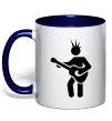 Чашка з кольоровою ручкою GUITAR-MAN Глибокий темно-синій фото