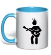 Чашка з кольоровою ручкою GUITAR-MAN Блакитний фото