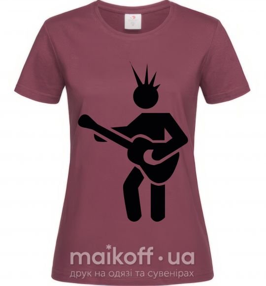 Женская футболка GUITAR-MAN Бордовый фото
